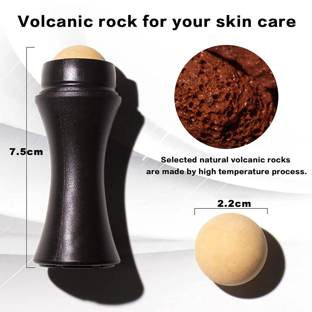 Face Oil Absorbing Roller Natural Volcanic Stone Facial Pore Cleaning Oil Removing Massage Body Stick Makeup Face Skin Care Tool