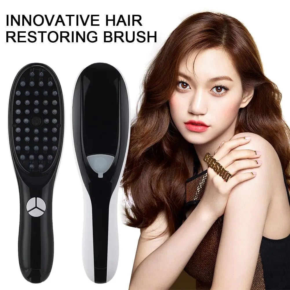 1pcs Therabrush for Hair Innovative Hair Restoring Brush Red and Blue Light Therapy Portable Micro-Current Medicine Massage Comb