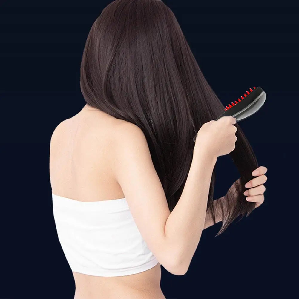 1pcs Therabrush for Hair Innovative Hair Restoring Brush Red and Blue Light Therapy Portable Micro-Current Medicine Massage Comb