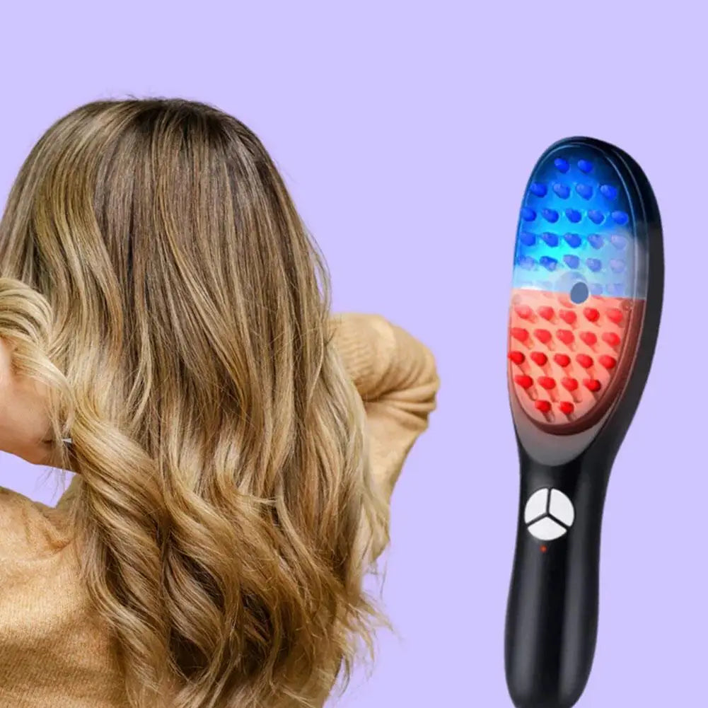 1pcs Therabrush for Hair Innovative Hair Restoring Brush Red and Blue Light Therapy Portable Micro-Current Medicine Massage Comb