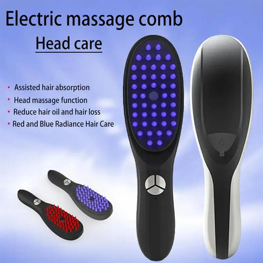 1pcs Therabrush for Hair Innovative Hair Restoring Brush Red and Blue Light Therapy Portable Micro-Current Medicine Massage Comb